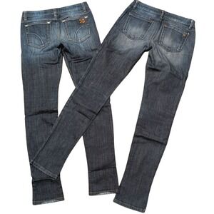 Joe's Jeans 27 Chelsea Skinny Leg Designer Premium Denim Pants Bundle Lot 2 Pair